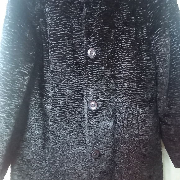 Ellen Tracy Black Mongolian Wool Reversible Water Resistant Button Up Jacket L - Picture 2 of 10